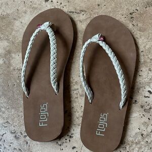 Flojos Braided Strap Sandals - Brown and Cream